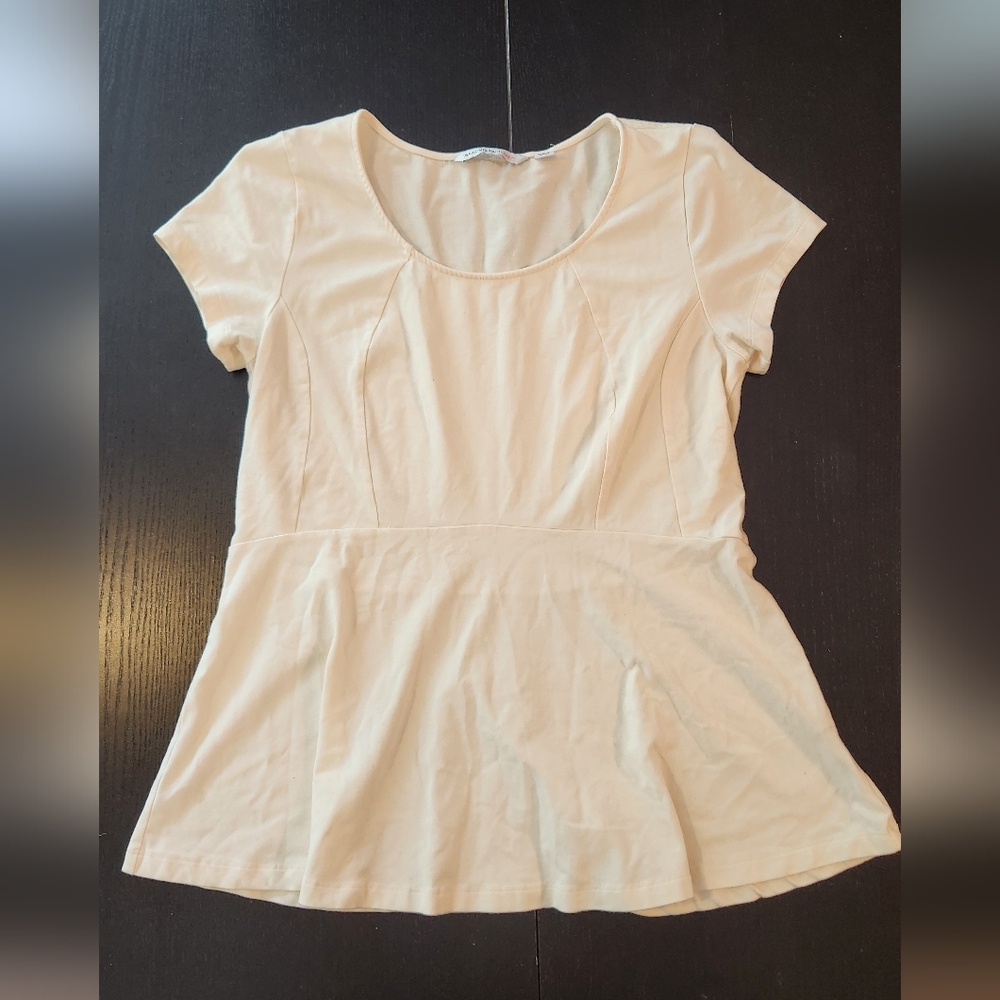 IsaacMizrahiLive! Cream T Shirt Top Size M